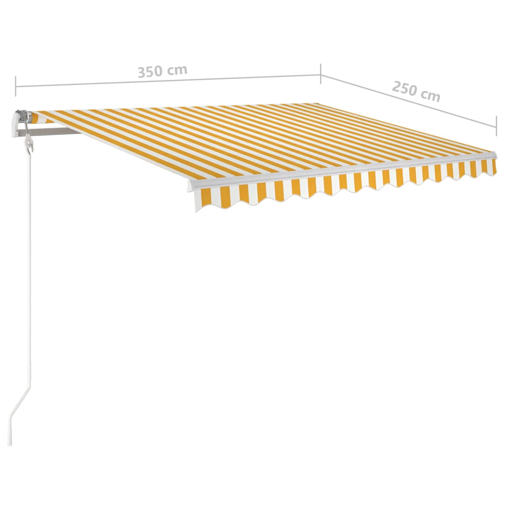 Tenda na ručno uvlačenje 350 x 250 cm žuto-bijela