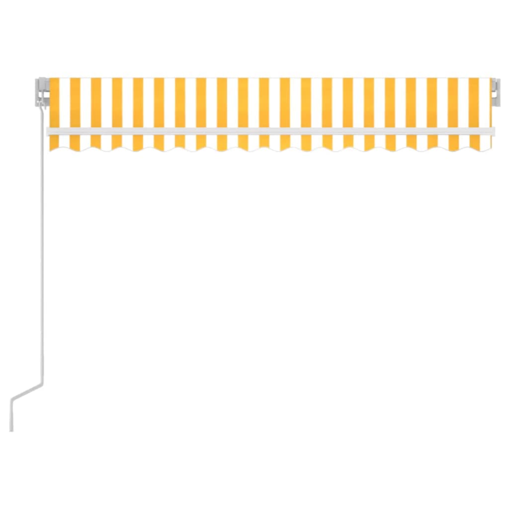 Tenda na ručno uvlačenje s LED svjetlom 350x250 cm žuto-bijela