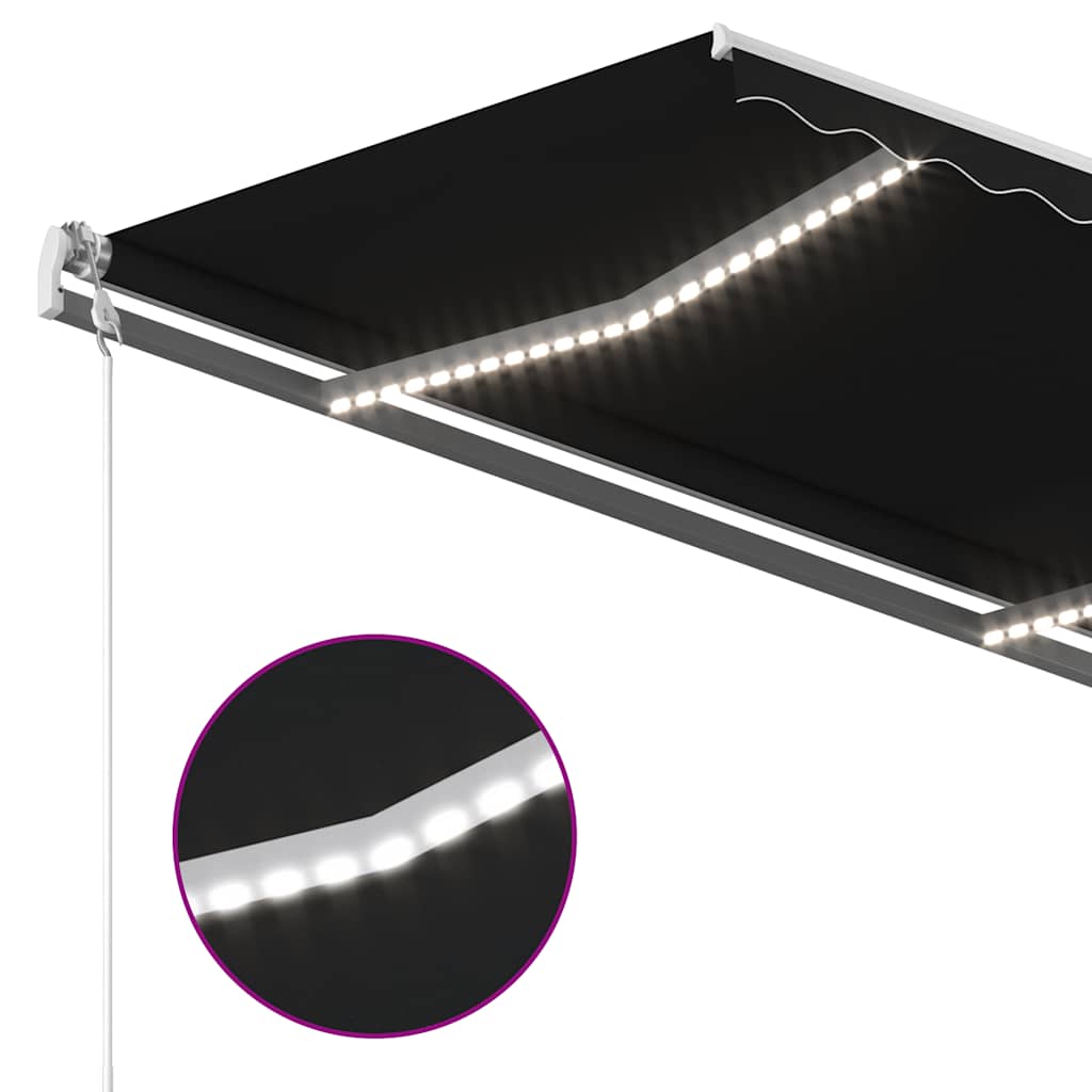 Automatska tenda sa senzorom za vjetar LED 350x250 cm antracit