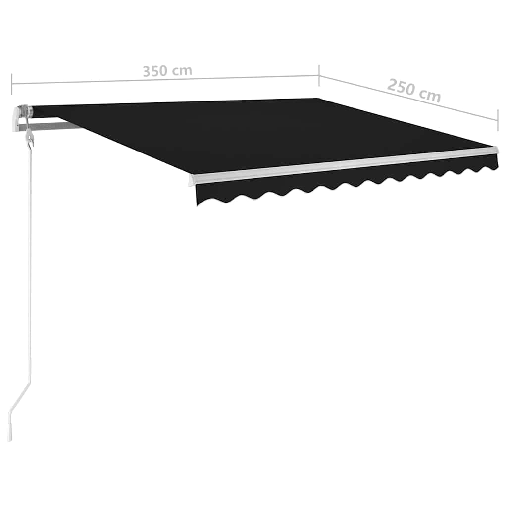 Automatska tenda sa senzorom za vjetar LED 350x250 cm antracit