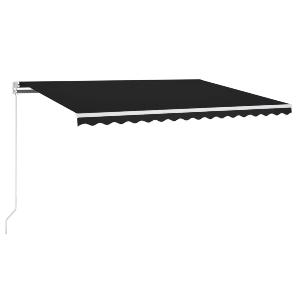 Tenda na ručno uvlačenje s LED svjetlima 400 x 300 cm antracit