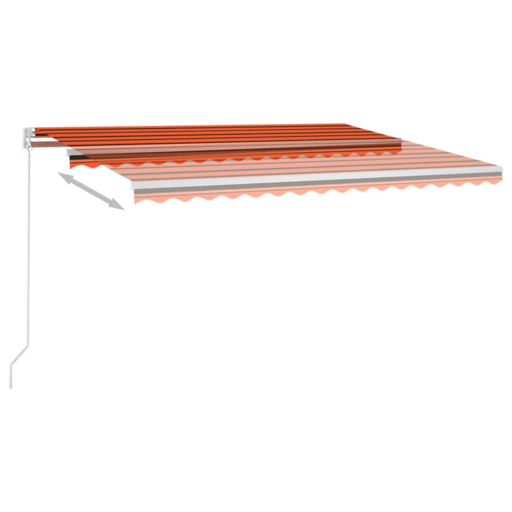Tenda na ručno uvlačenje LED 400 x 300 cm narančasto-smeđa