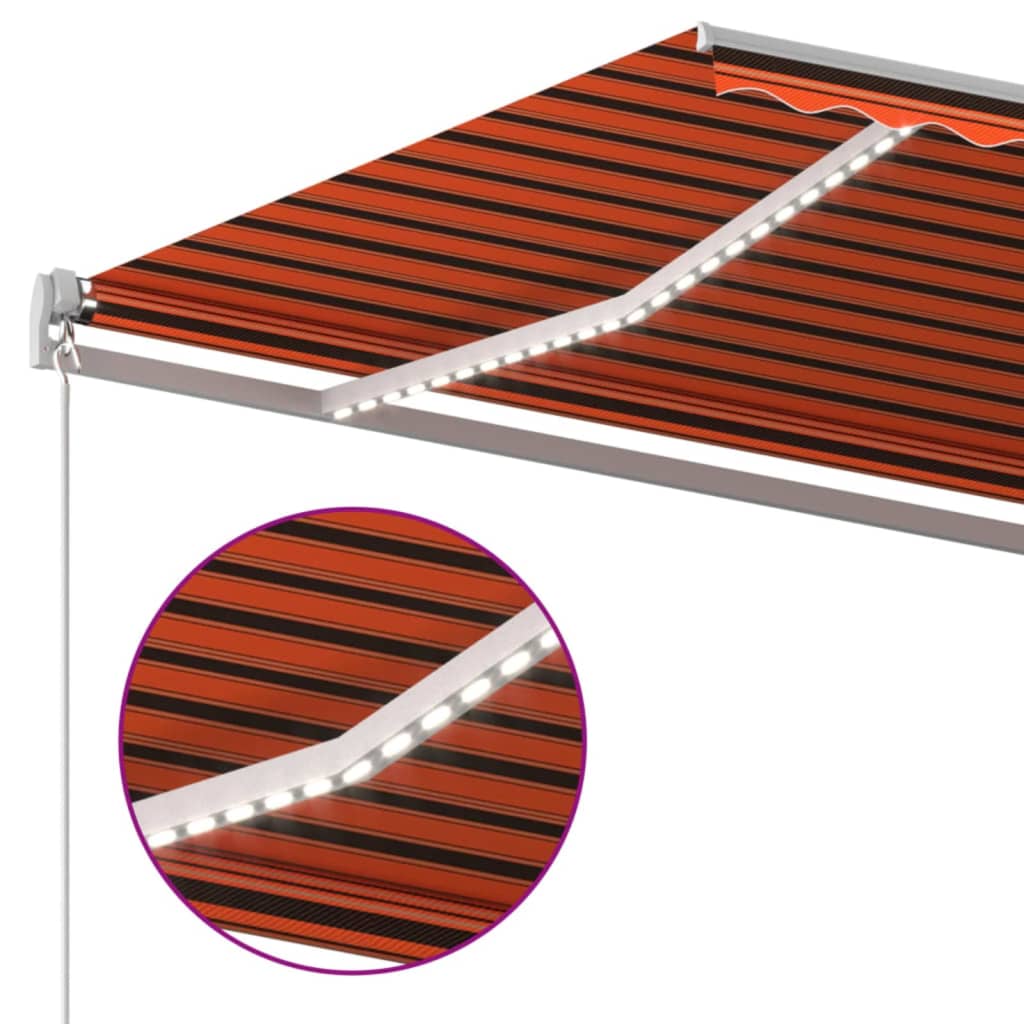 Tenda na ručno uvlačenje LED 400 x 300 cm narančasto-smeđa