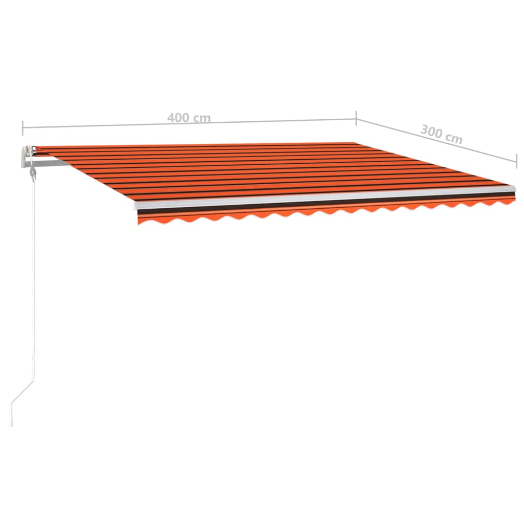 Automatska tenda sa senzorom LED 400x300 cm narančasto-smeđa
