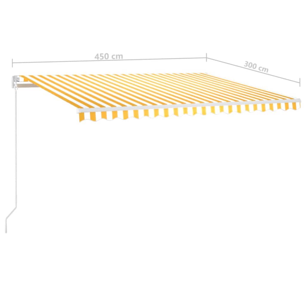 Tenda na ručno uvlačenje 450 x 300 cm žuto-bijela