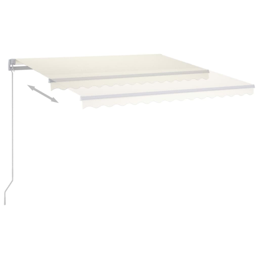 Tenda na ručno uvlačenje s LED svjetlom 450 x 300 cm krem