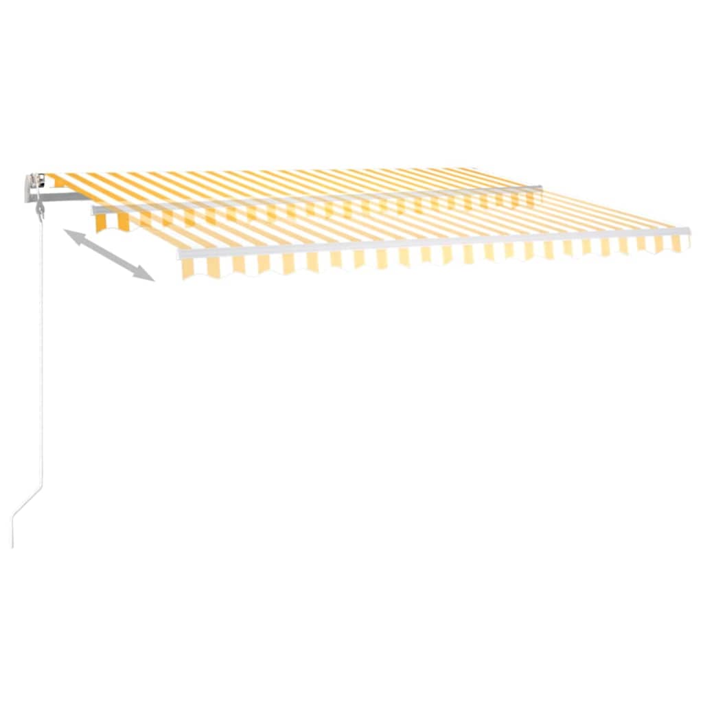 Automatska tenda sa senzorom LED 450 x 300 cm žuto-bijela
