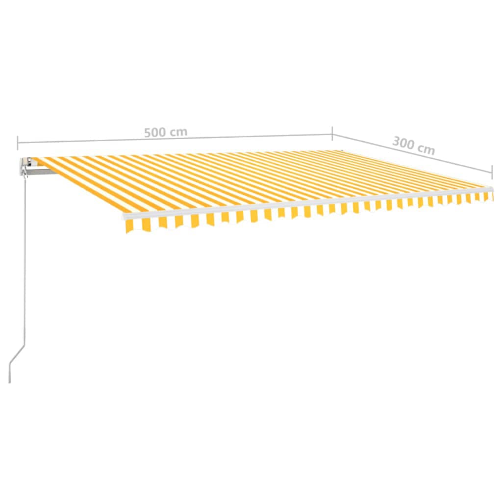 Tenda na ručno uvlačenje s LED svjetlom 500x300 cm žuto-bijela