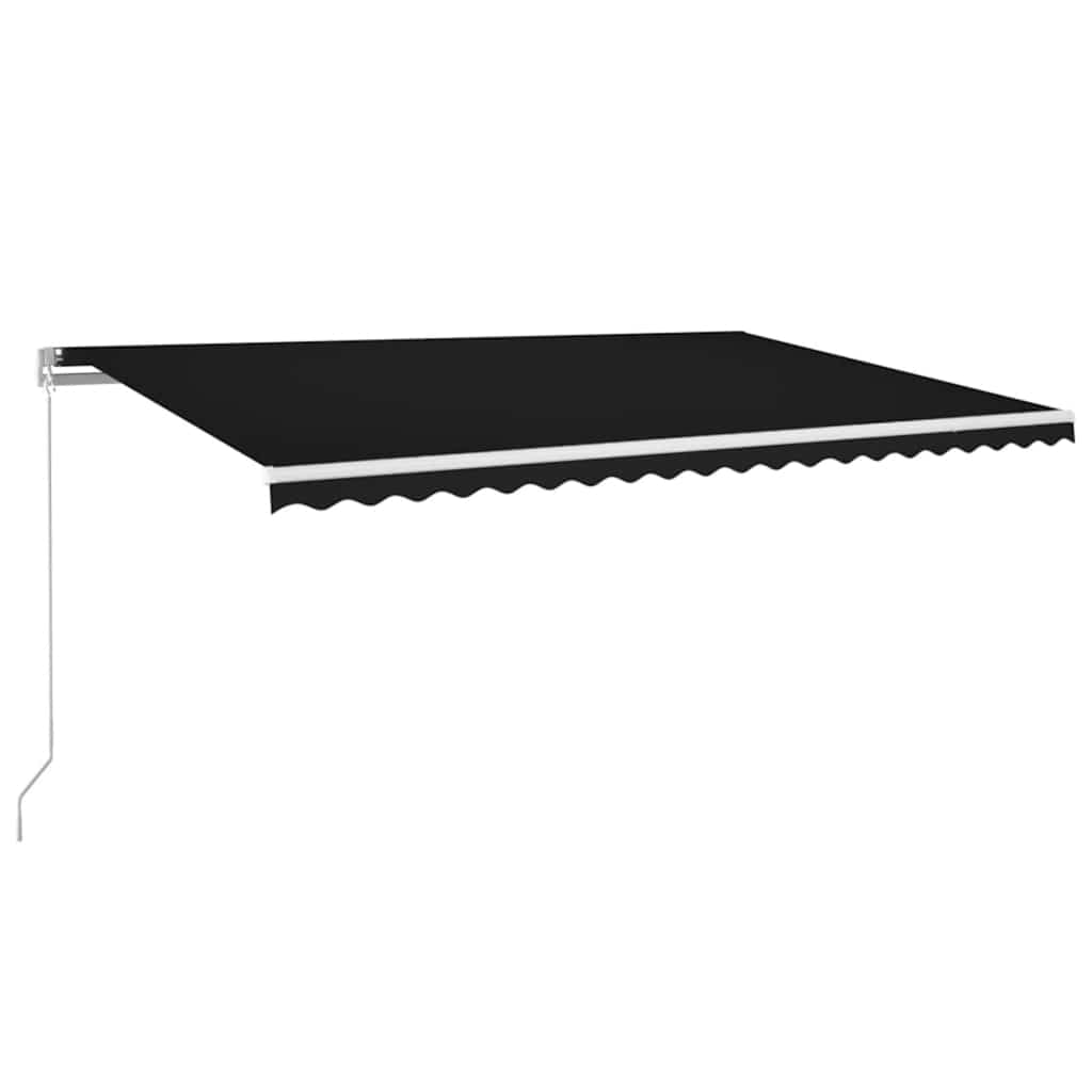Tenda na ručno uvlačenje s LED svjetlima 500 x 300 cm antracit