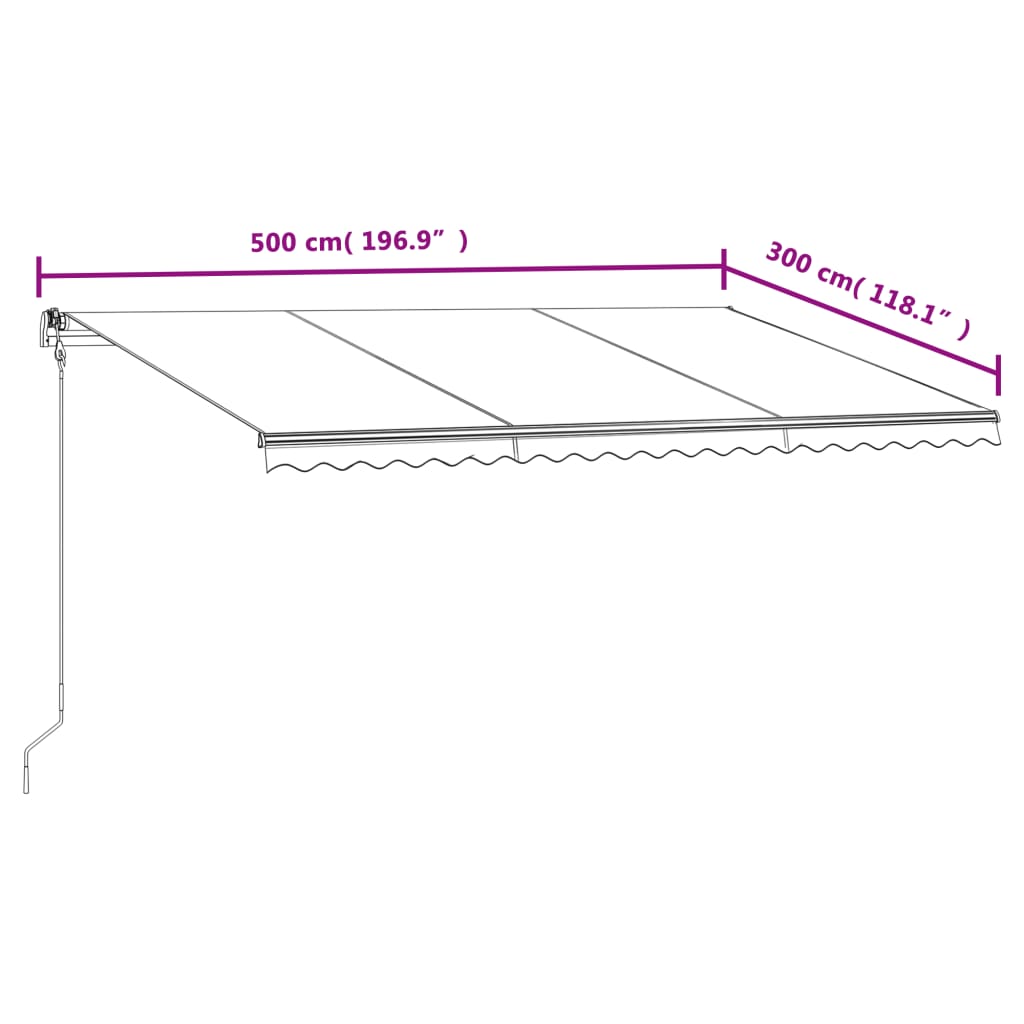 Tenda na automatsko uvlačenje 500x300 cm krem