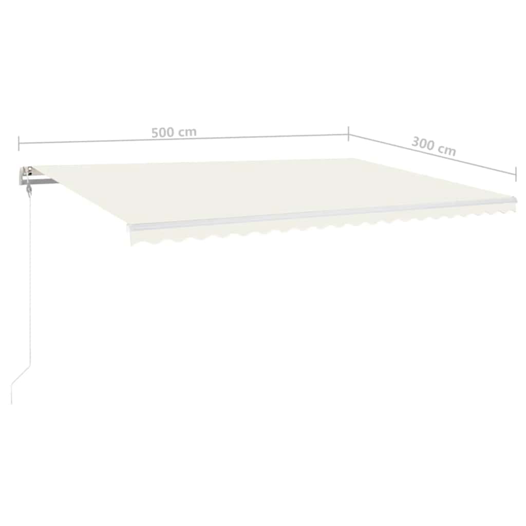 Automatska tenda sa senzorom za vjetar LED 500 x 300 cm krem