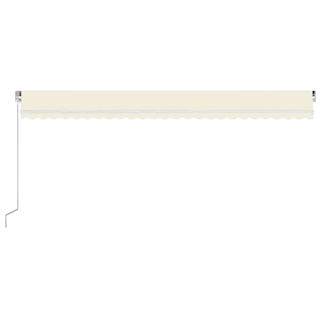 Tenda na ručno uvlačenje s LED svjetlima 600 x 300 cm krem