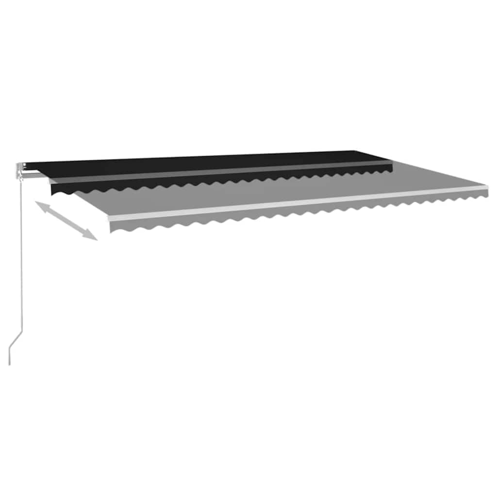 Tenda na ručno uvlačenje s LED svjetlima 600 x 300 cm antracit
