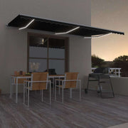 Tenda na ručno uvlačenje s LED svjetlima 600 x 300 cm antracit