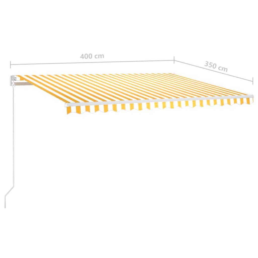 Tenda na ručno uvlačenje 400 x 350 cm žuto-bijela