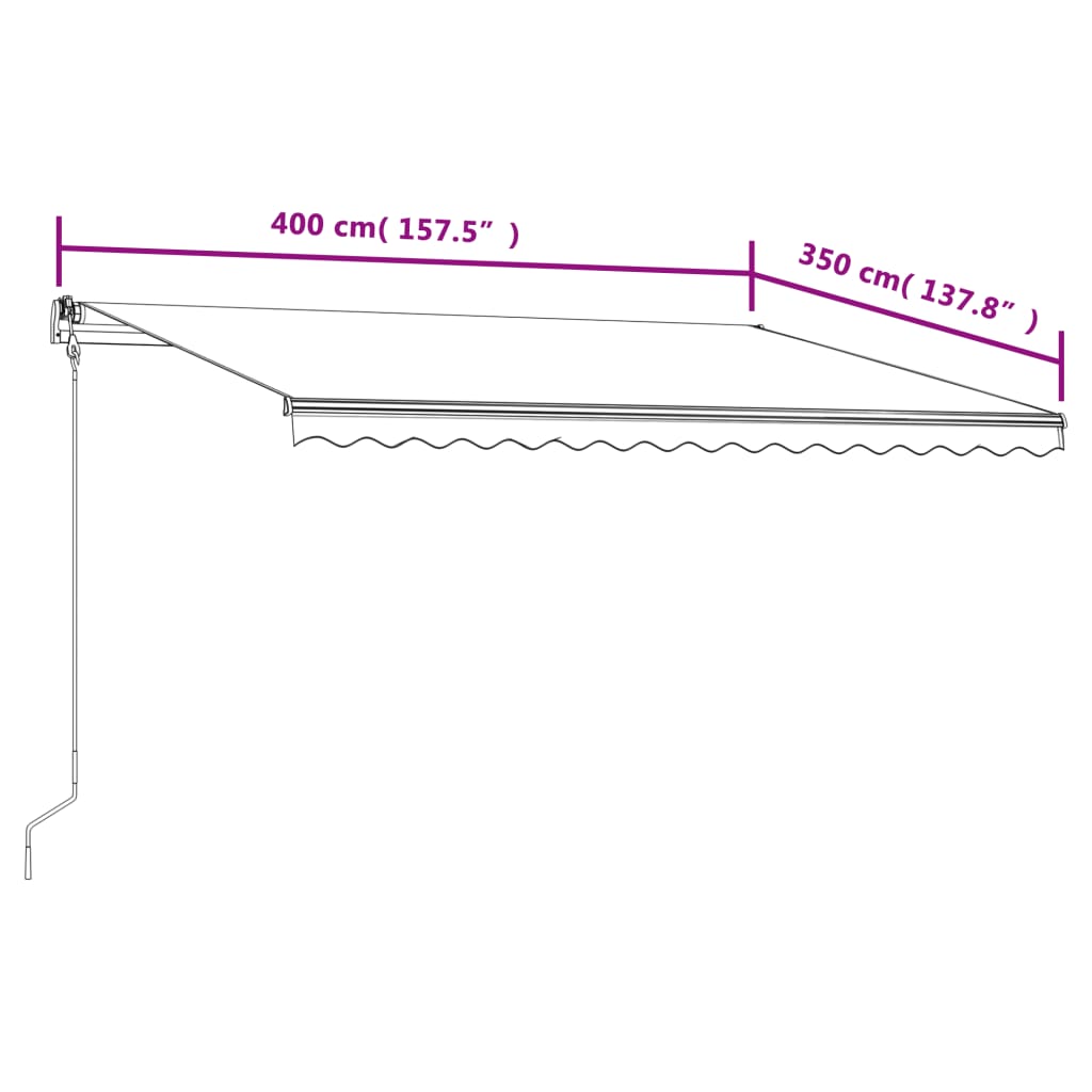 Tenda na automatsko uvlačenje 400 x 350 cm krem