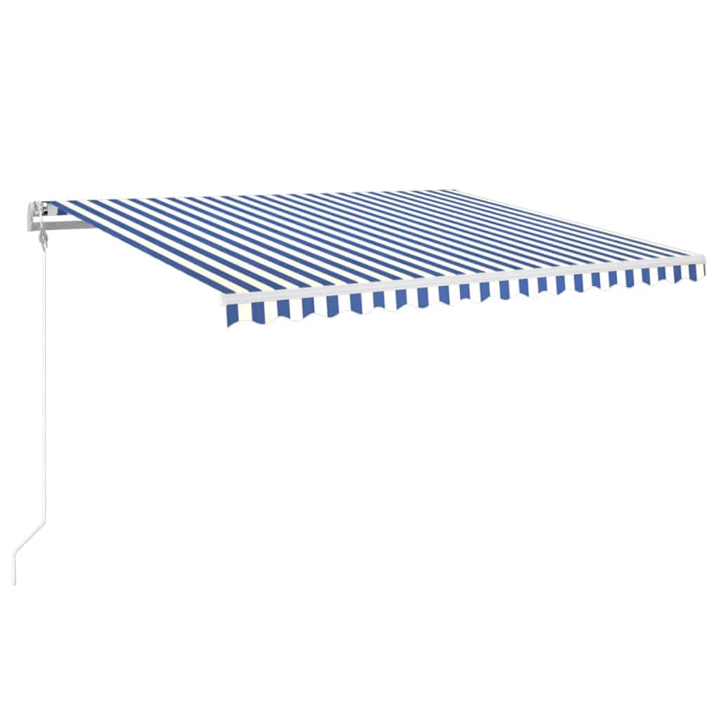 Automatska tenda sa senzorom LED 400x350 cm plavo-bijela