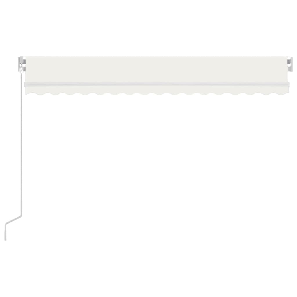 Tenda na ručno uvlačenje s LED svjetlima 450 x 350 cm krem