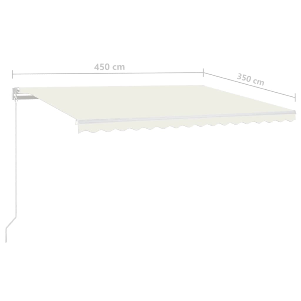Tenda na ručno uvlačenje s LED svjetlima 450 x 350 cm krem