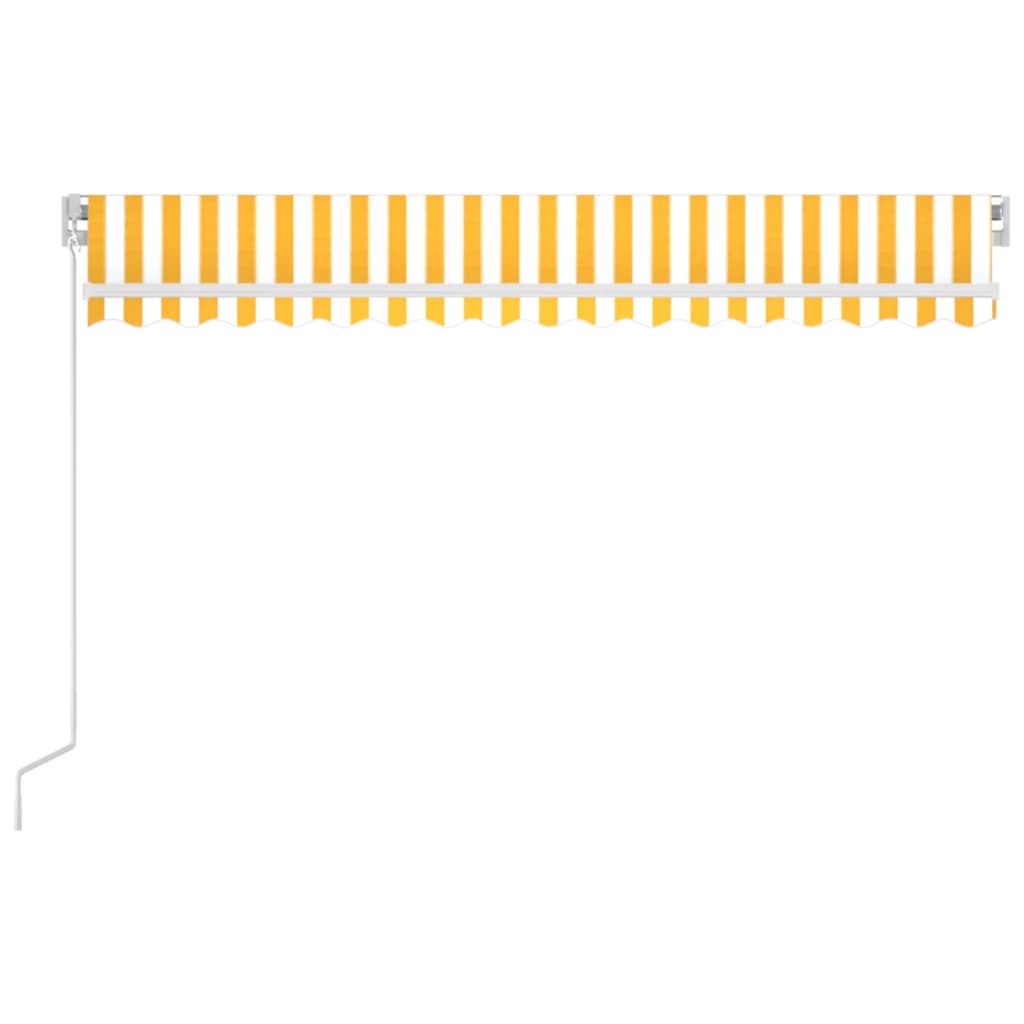 Tenda na ručno uvlačenje s LED svjetlima 450x350 cm žuto-bijela