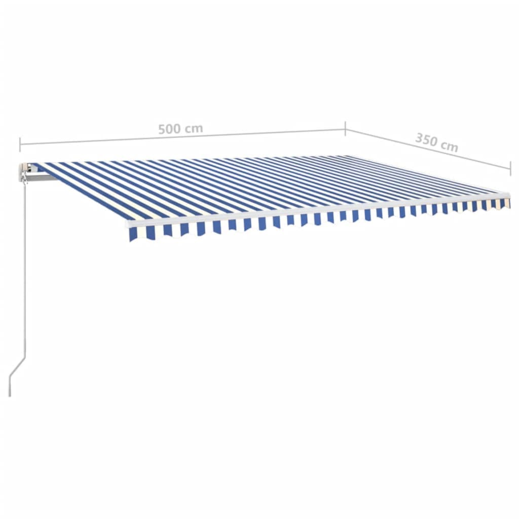 Tenda na ručno uvlačenje 500 x 350 cm plavo-bijela