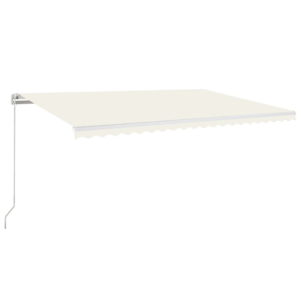 Tenda na ručno uvlačenje s LED svjetlima 500x350 cm krem