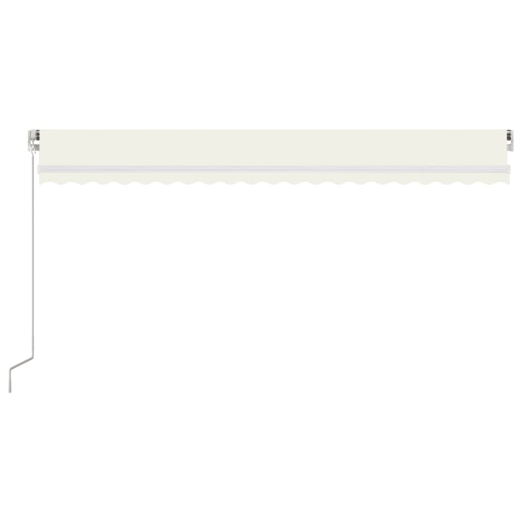 Tenda na ručno uvlačenje s LED svjetlima 500x350 cm krem