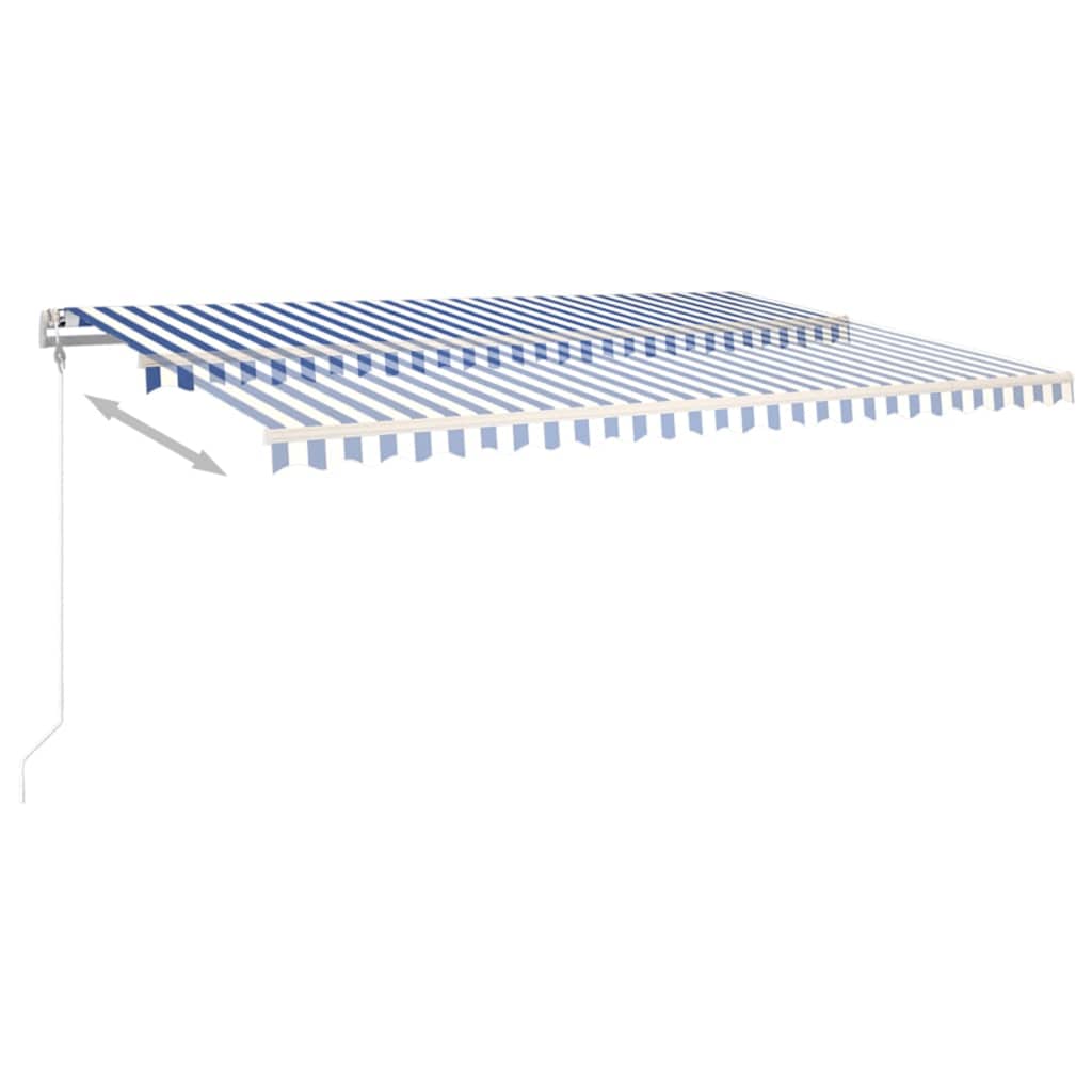 Automatska tenda sa senzorom LED 500x350 cm plavo-bijela