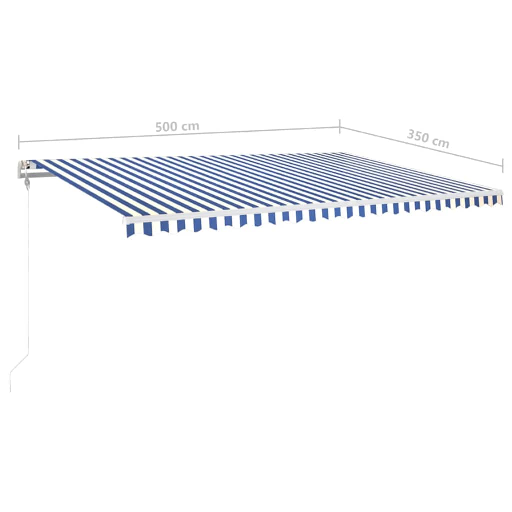 Automatska tenda sa senzorom LED 500x350 cm plavo-bijela