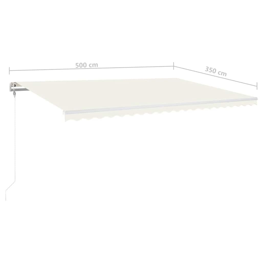 Automatska tenda sa senzorom za vjetar LED 500x350 cm krem