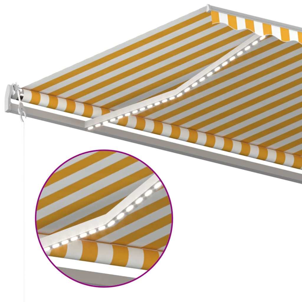 Automatska tenda sa senzorom LED 500x350 cm žuto-bijela