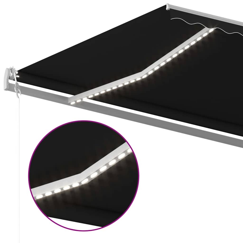 Automatska tenda sa senzorom za vjetar LED 500x350 cm antracit