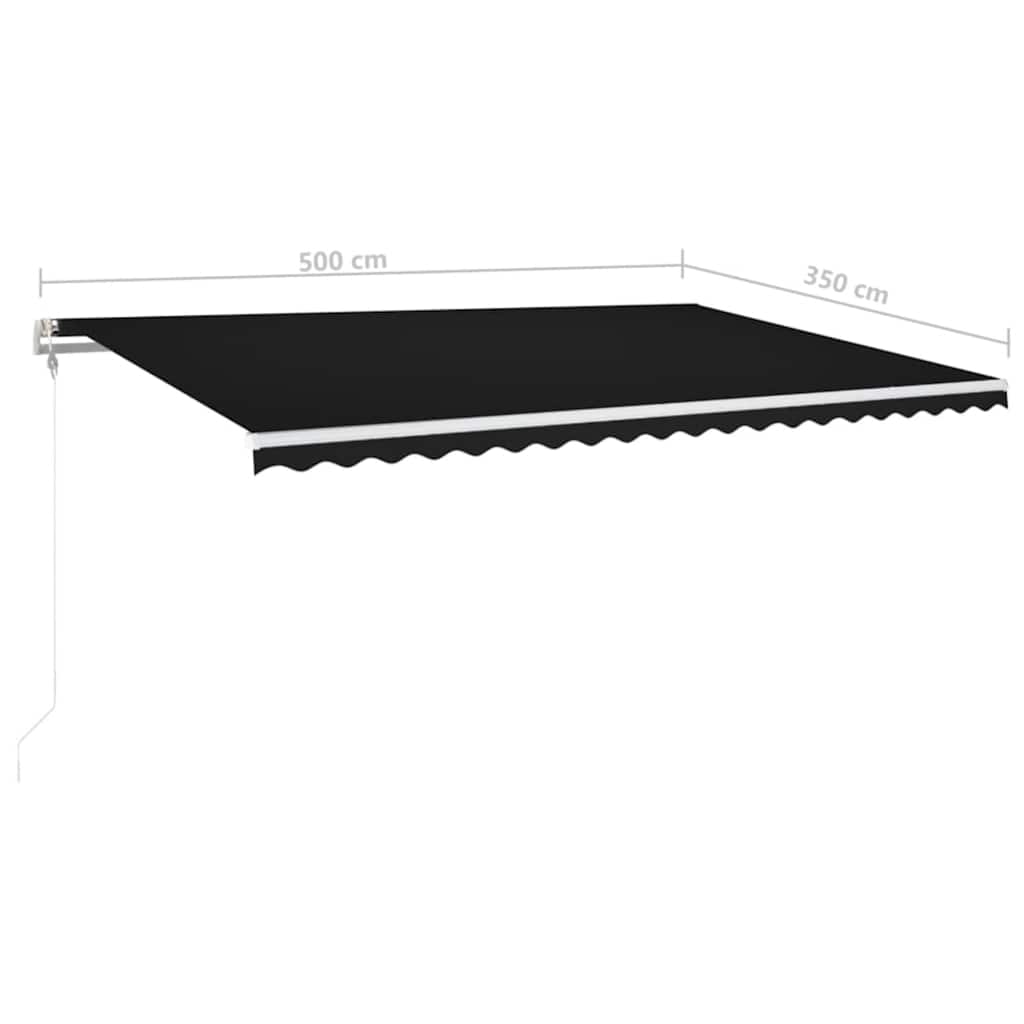 Automatska tenda sa senzorom za vjetar LED 500x350 cm antracit