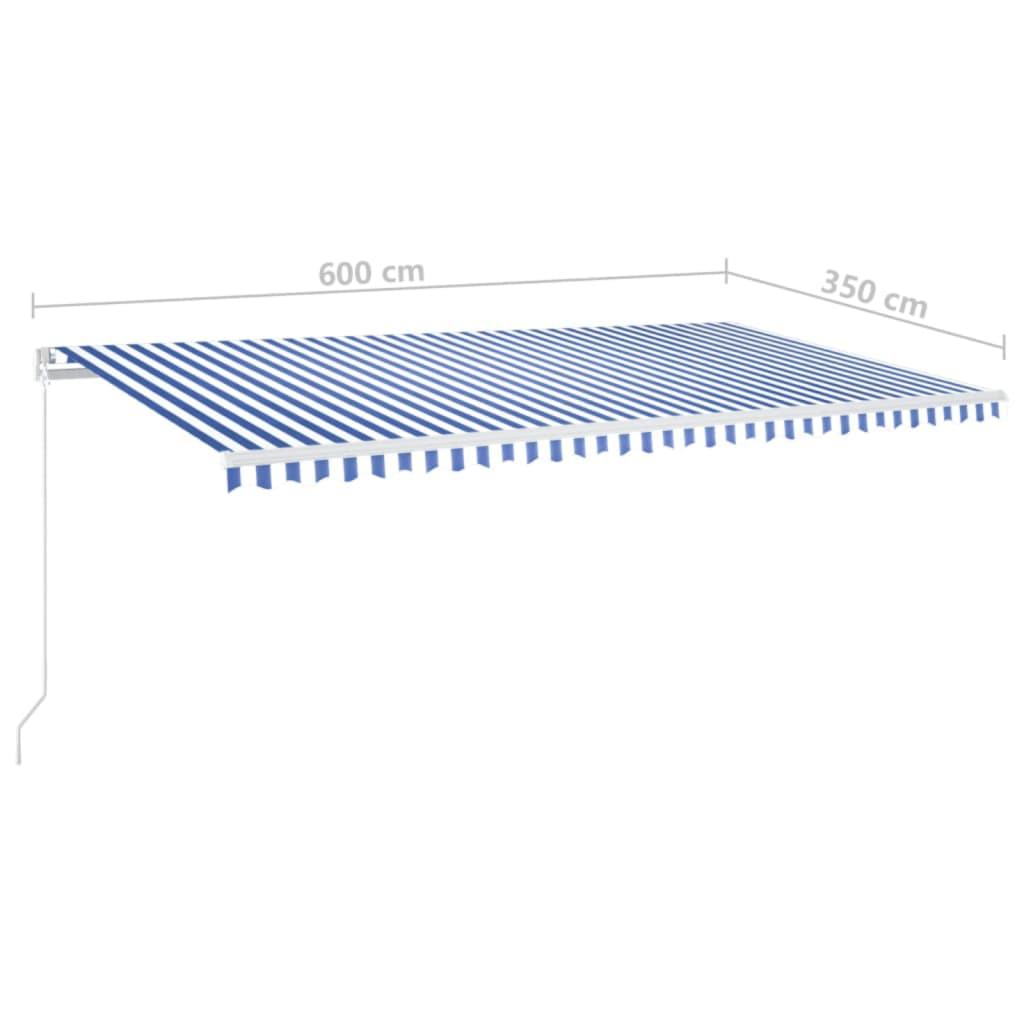 Tenda na ručno uvlačenje 600 x 350 cm plavo-bijela