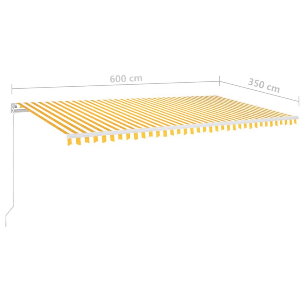 Tenda na ručno uvlačenje 600 x 350 cm žuto-bijela