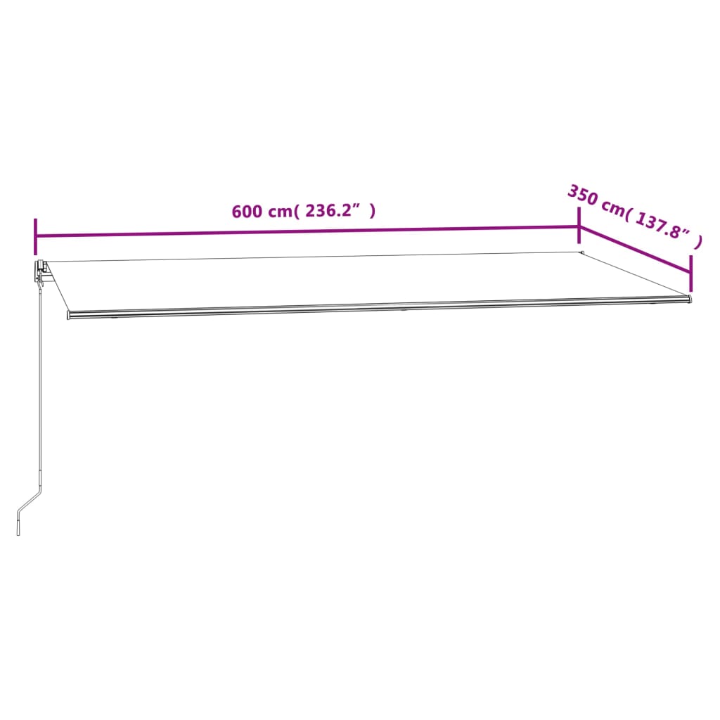 Tenda na automatsko uvlačenje 600x350 cm plavo-bijela
