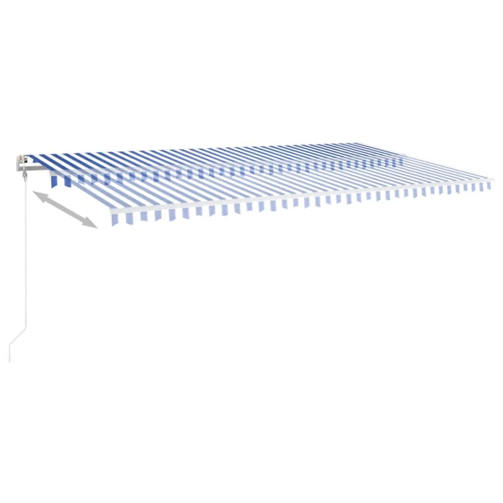Automatska tenda sa senzorom LED 600x350 cm plavo-bijela