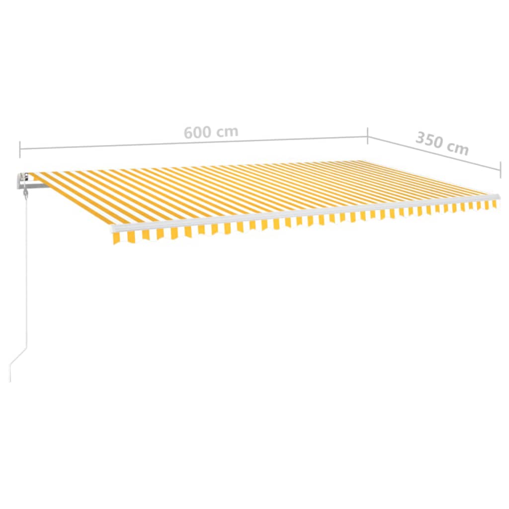 Automatska tenda sa senzorom LED 600x350 cm žuto-bijela