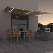 Automatska tenda sa senzorom LED 600x350 cm žuto-bijela