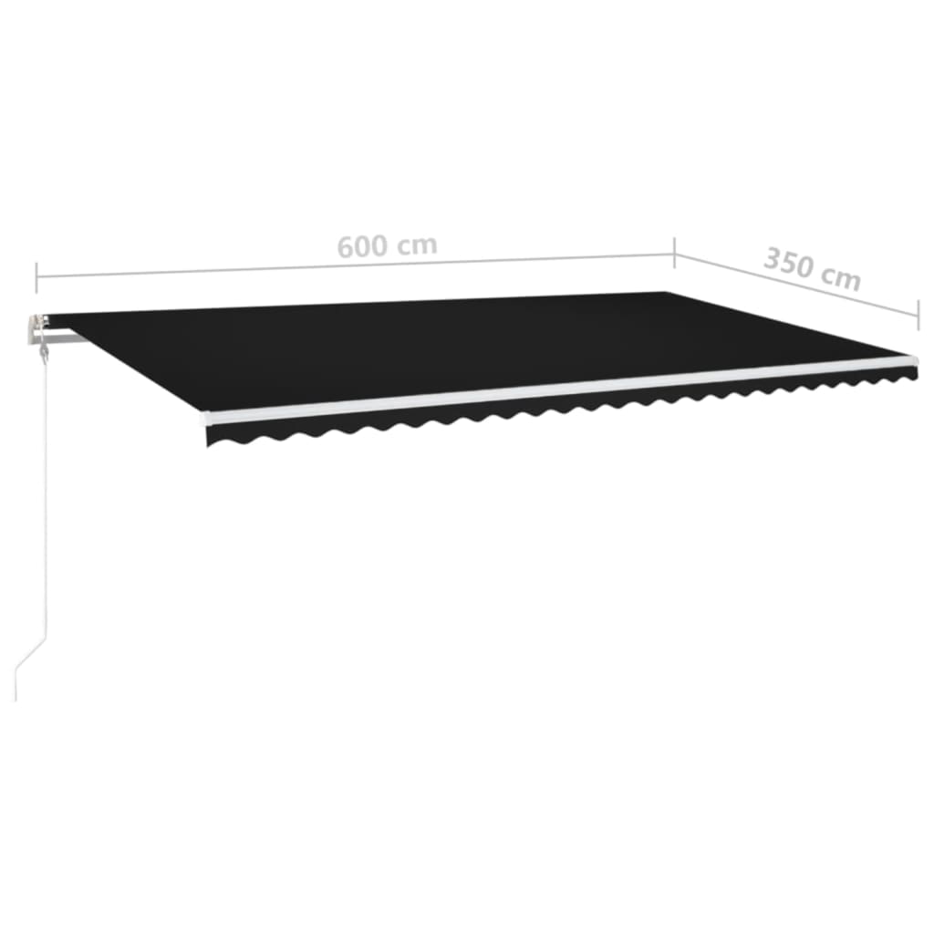 Automatska tenda sa senzorom za vjetar LED 600x350 cm antracit