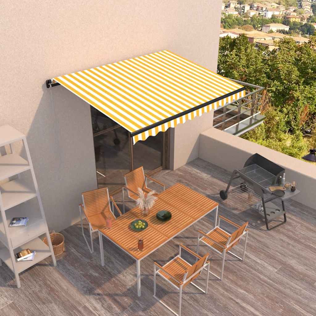 Tenda na ručno uvlačenje 350 x 250 cm žuto-bijela