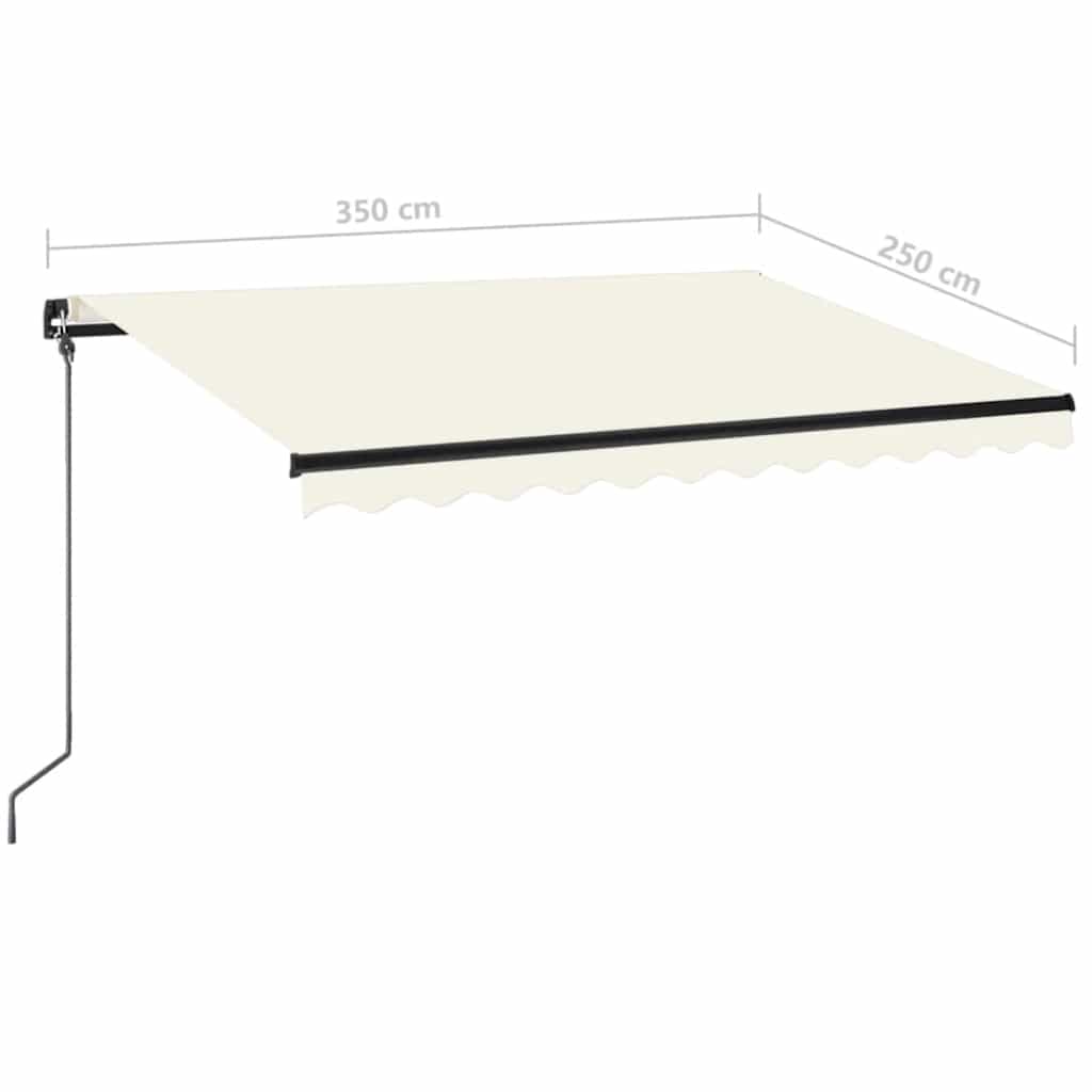 Tenda na ručno uvlačenje s LED svjetlom 350 x 250 cm krem