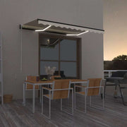 Tenda na ručno uvlačenje s LED svjetlom 350 x 250 cm krem