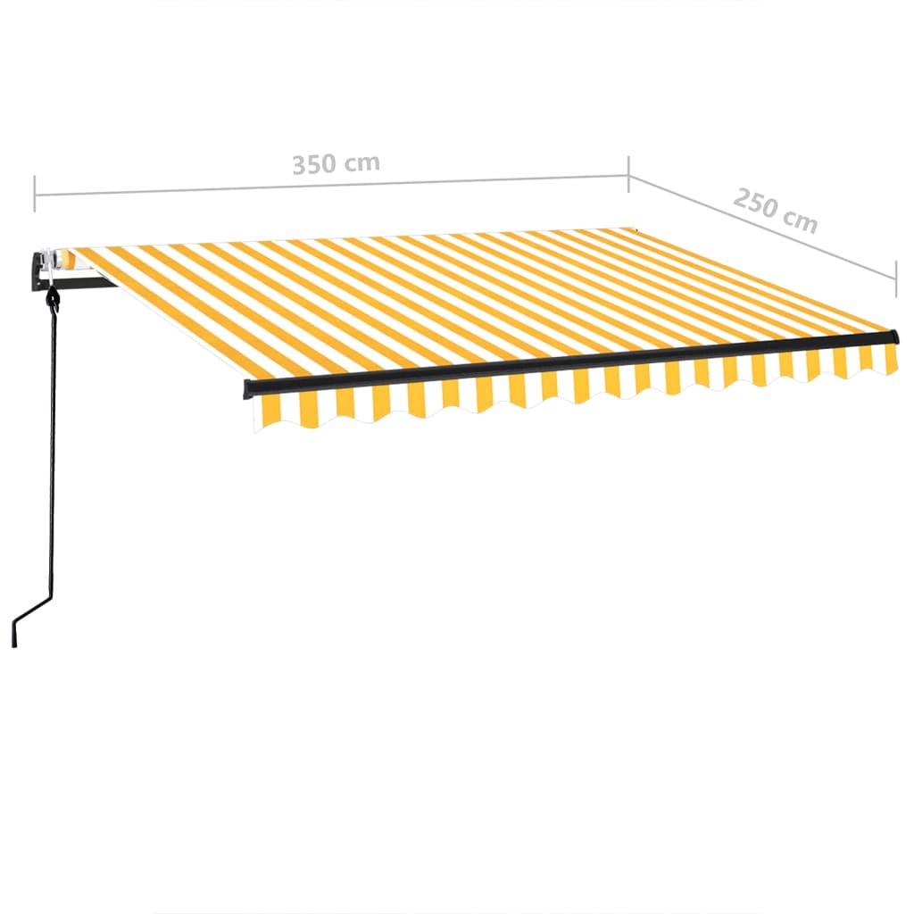 Tenda na automatsko uvlačenje 350 x 250 cm žuto-bijela