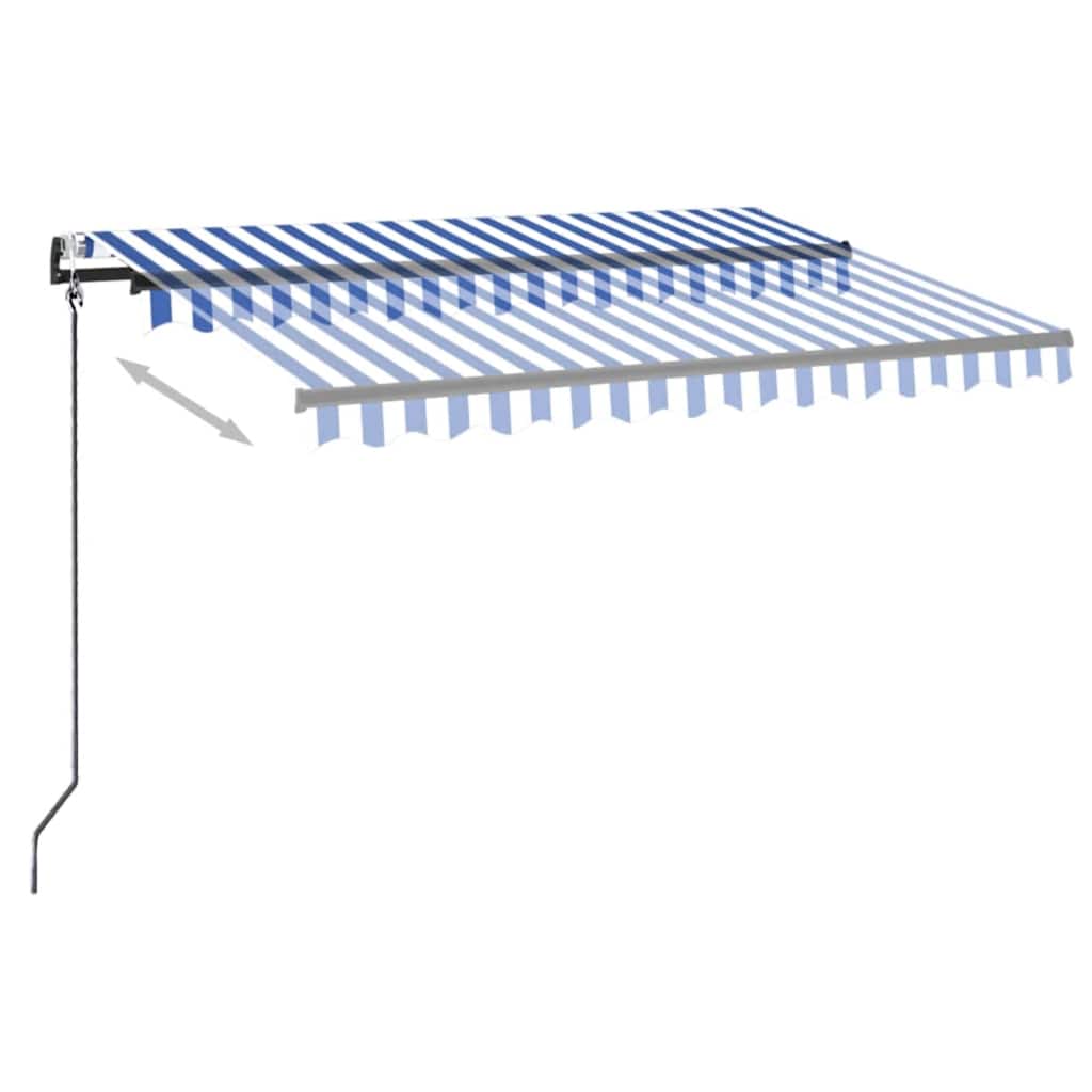 Automatska tenda sa senzorom LED 350x250 cm plavo-bijela