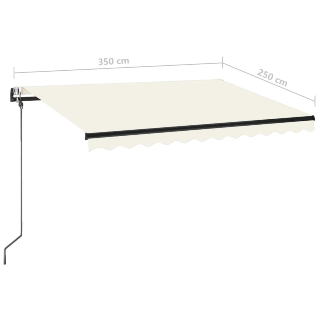 Automatska tenda sa senzorom za vjetar LED 350x250 cm krem