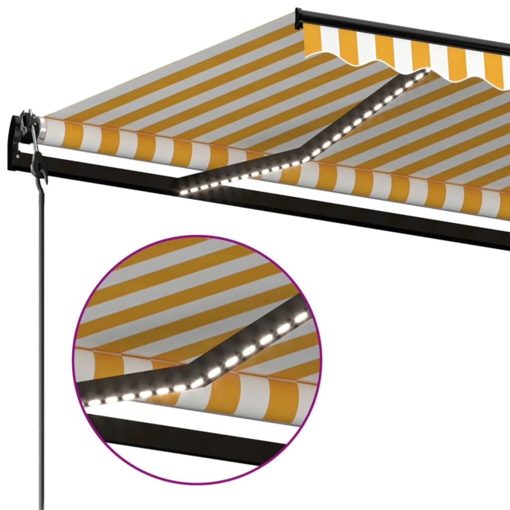 Automatska tenda sa senzorom LED 350x250 cm žuto-bijela