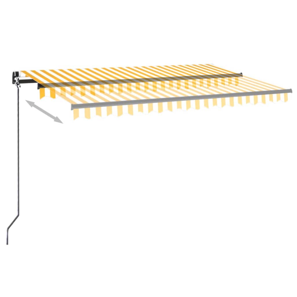 Tenda na ručno uvlačenje 450 x 300 cm žuto-bijela