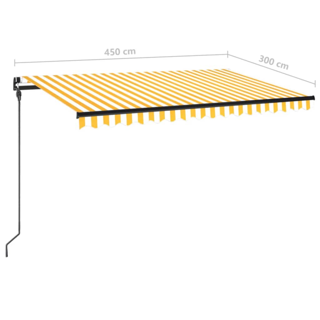Tenda na ručno uvlačenje 450 x 300 cm žuto-bijela