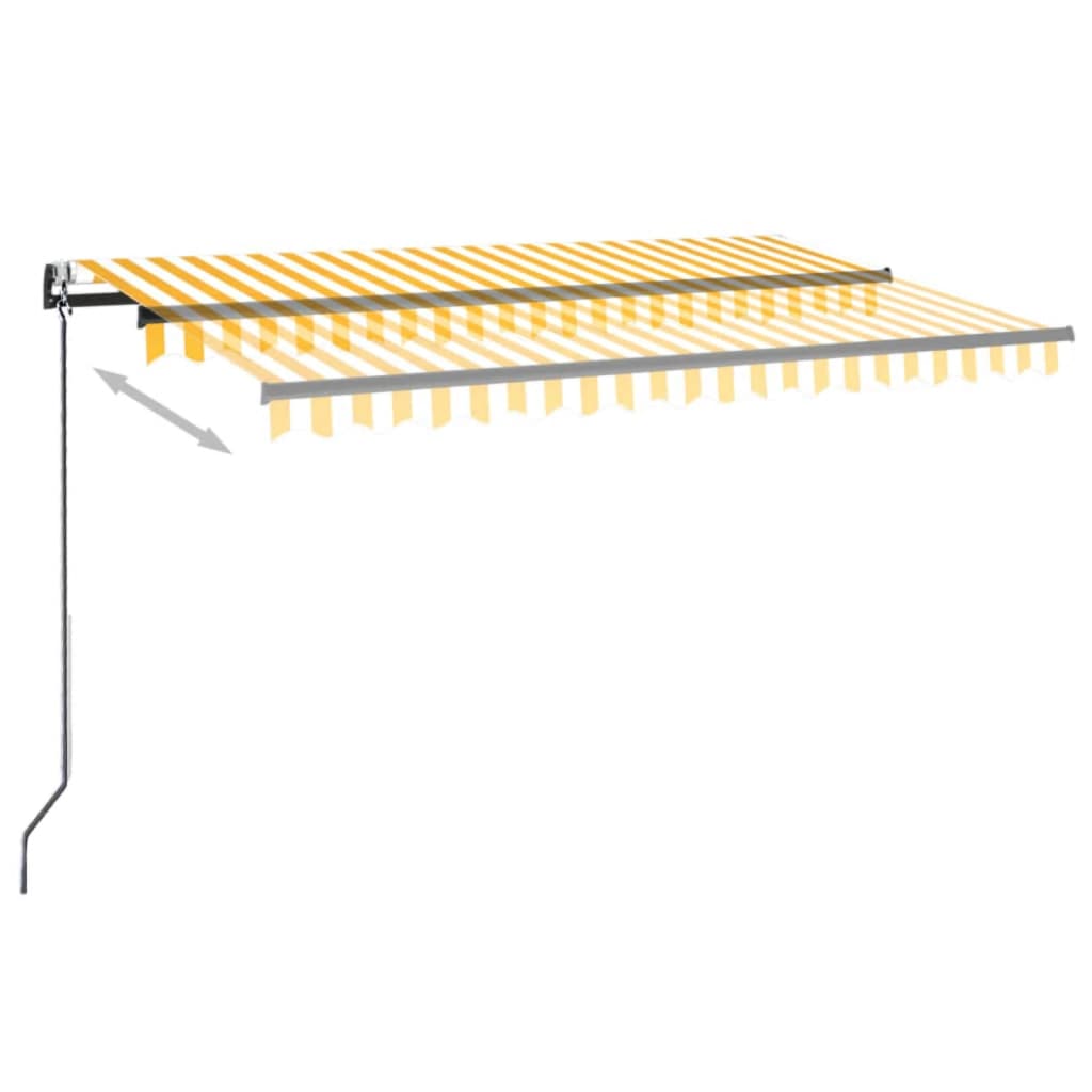 Tenda na automatsko uvlačenje 450 x 300 cm žuto-bijela
